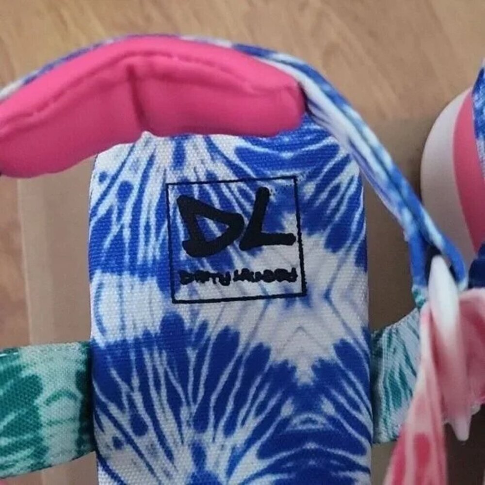 Dirty Laundry Platform Sandals NWT Going Out Colorful Tie Dye Funky Retro Color - Picture 6 of 9